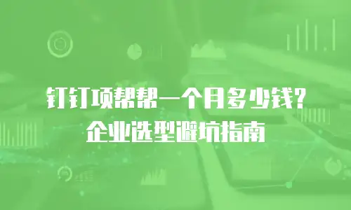 钉钉项帮帮一个月多少钱？企业选型避坑指南