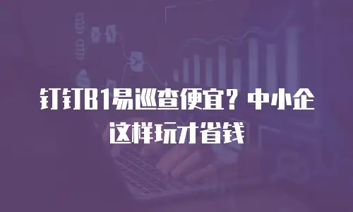 钉钉B1易巡查便宜？中小企这样玩才省钱