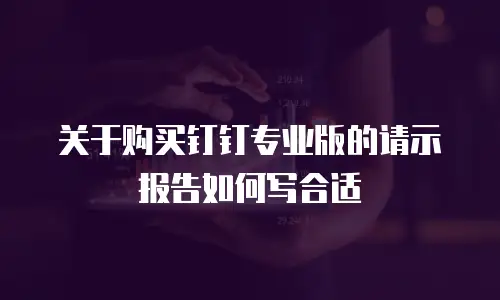 关于购买钉钉专业版的请示报告如何写合适