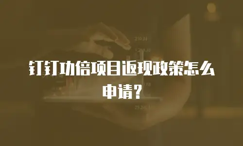 钉钉功倍项目返现政策怎么申请？