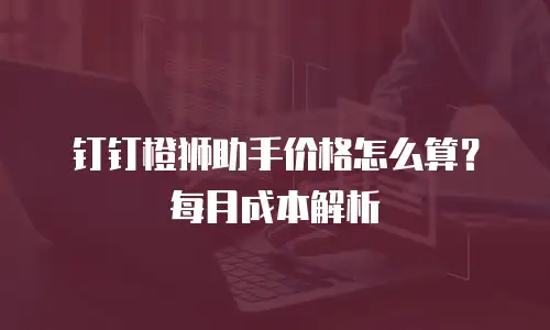 钉钉橙狮助手价格怎么算？每月成本解析