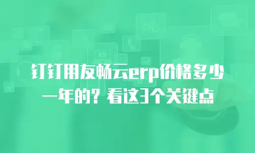 钉钉用友畅云erp价格多少一年的？看这3个关键点