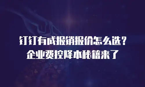 钉钉有成报销报价怎么选？企业费控降本秘籍来了