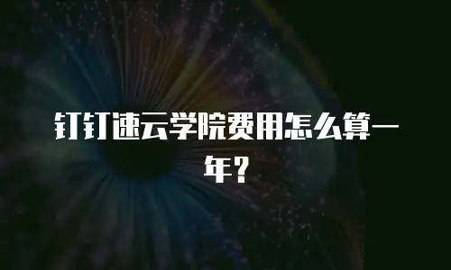 钉钉速云学院费用怎么算一年？