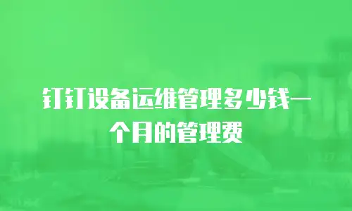 钉钉设备运维管理多少钱一个月的管理费