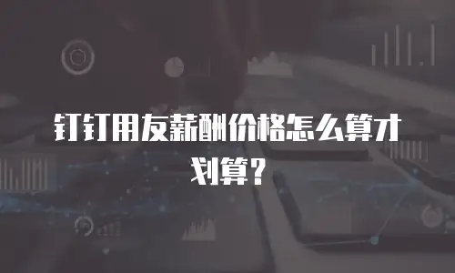 钉钉用友薪酬价格怎么算才划算？