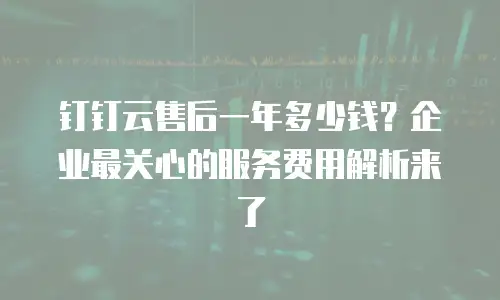 钉钉云售后一年多少钱？企业最关心的服务费用解析来了