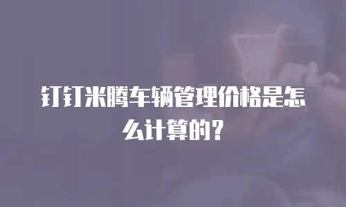 钉钉米腾车辆管理价格是怎么计算的？