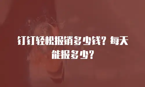 钉钉轻松报销多少钱？每天能报多少？