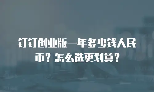 钉钉创业版一年多少钱人民币？怎么选更划算？