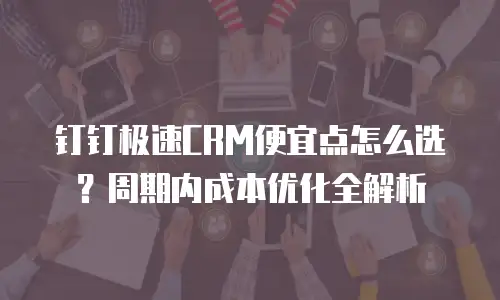 钉钉极速CRM便宜点怎么选？周期内成本优化全解析