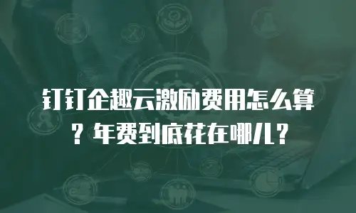 钉钉企趣云激励费用怎么算？年费到底花在哪儿？