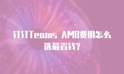 钉钉Teams AMB费用怎么选最省钱？