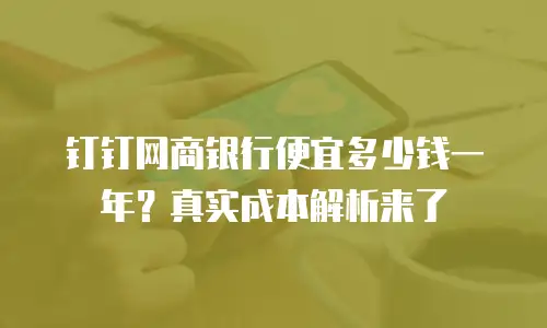 钉钉网商银行便宜多少钱一年？真实成本解析来了