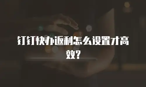 钉钉快办返利怎么设置才高效？