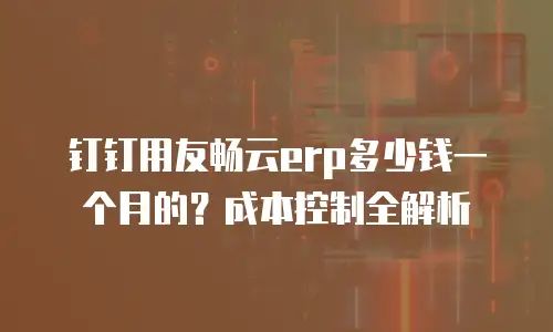 钉钉用友畅云erp多少钱一个月的？成本控制全解析