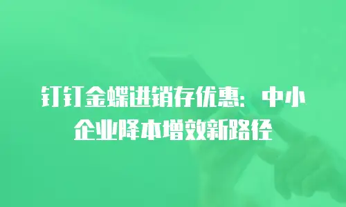 钉钉金蝶进销存优惠：中小企业降本增效新路径