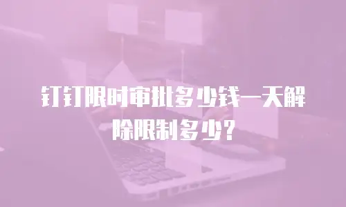 钉钉限时审批多少钱一天解除限制多少？