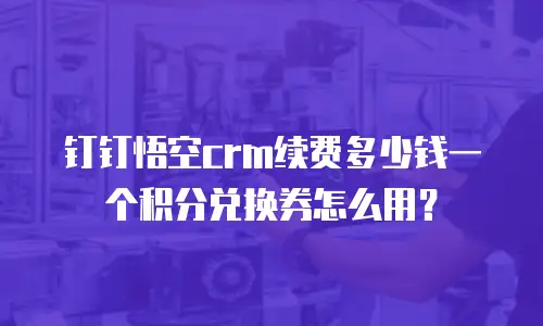 钉钉悟空crm续费多少钱一个积分兑换券怎么用？