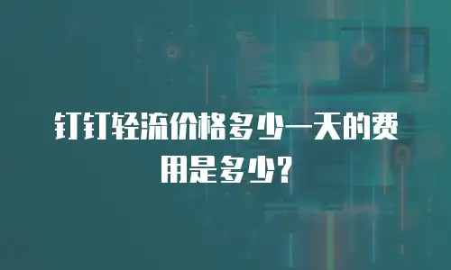 钉钉轻流价格多少一天的费用是多少？
