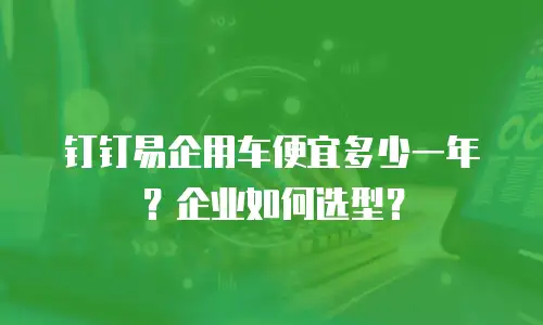 钉钉易企用车便宜多少一年？企业如何选型？
