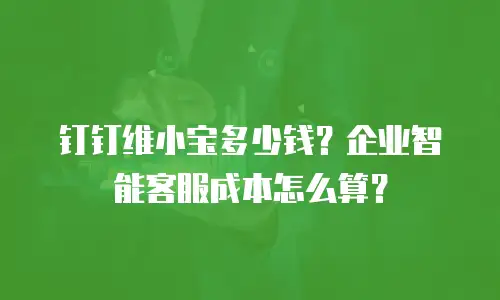 钉钉维小宝多少钱？企业智能客服成本怎么算？