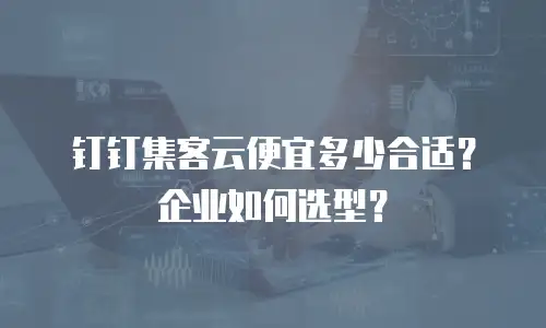 钉钉集客云便宜多少合适？企业如何选型？