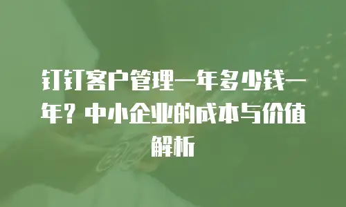 钉钉客户管理一年多少钱一年？中小企业的成本与价值解析