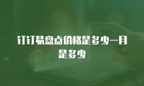钉钉易盘点价格是多少一月是多少