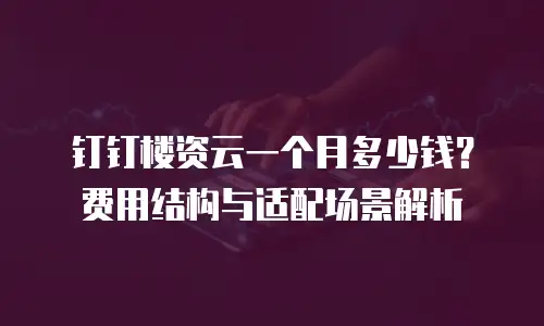 钉钉楼资云一个月多少钱？费用结构与适配场景解析