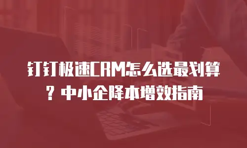 钉钉极速CRM怎么选最划算？中小企降本增效指南