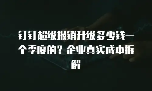 钉钉超级报销升级多少钱一个季度的？企业真实成本拆解