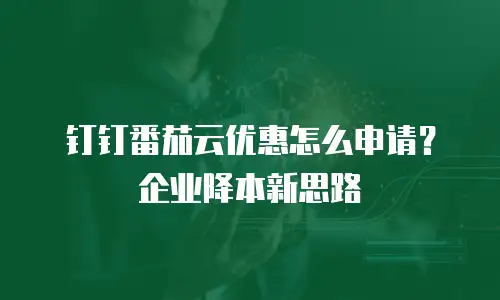 钉钉番茄云优惠怎么申请？企业降本新思路