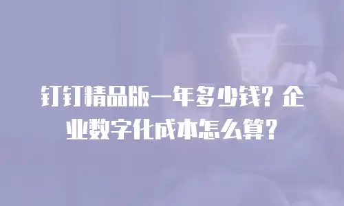 钉钉精品版一年多少钱？企业数字化成本怎么算？