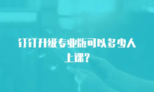 钉钉升级专业版可以多少人上课？