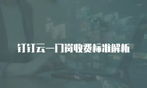 钉钉云一门岗收费标准解析