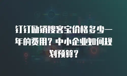 钉钉励销搜客宝价格多少一年的费用？中小企业如何规划预算？