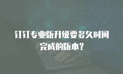 钉钉专业版升级要多久时间完成的版本？