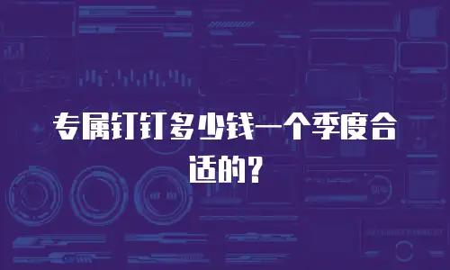 专属钉钉多少钱一个季度合适的？
