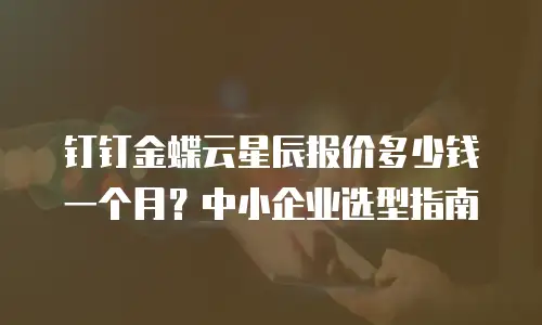 钉钉金蝶云星辰报价多少钱一个月？中小企业选型指南