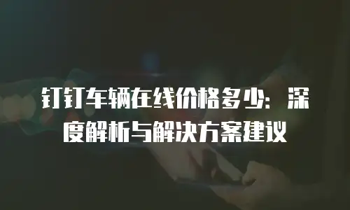 钉钉车辆在线价格多少：深度解析与解决方案建议