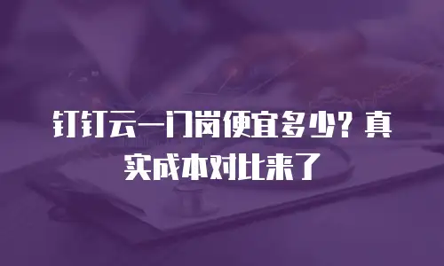 钉钉云一门岗便宜多少？真实成本对比来了
