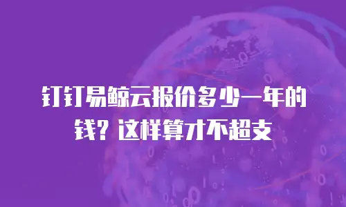 钉钉易鲸云报价多少一年的钱？这样算才不超支