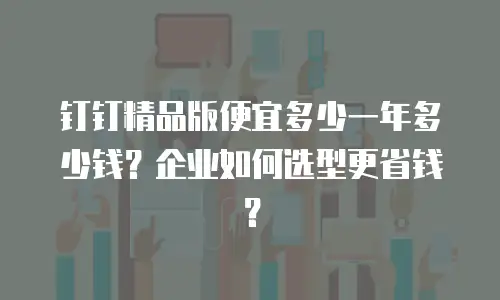钉钉精品版便宜多少一年多少钱？企业如何选型更省钱？