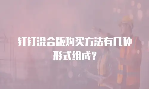 钉钉混合版购买方法有几种形式组成？
