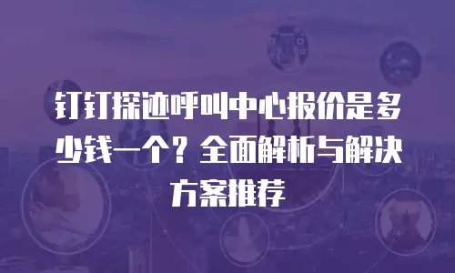 钉钉探迹呼叫中心报价是多少钱一个？全面解析与解决方案推荐