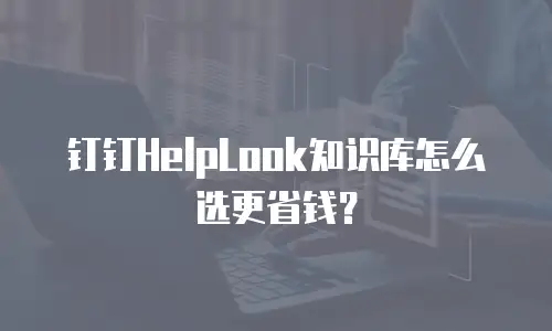 钉钉HelpLook知识库怎么选更省钱？