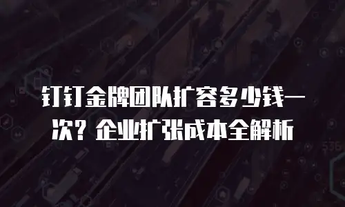 钉钉金牌团队扩容多少钱一次？企业扩张成本全解析