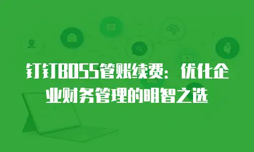 钉钉BOSS管账续费：优化企业财务管理的明智之选