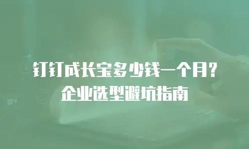 钉钉成长宝多少钱一个月？企业选型避坑指南